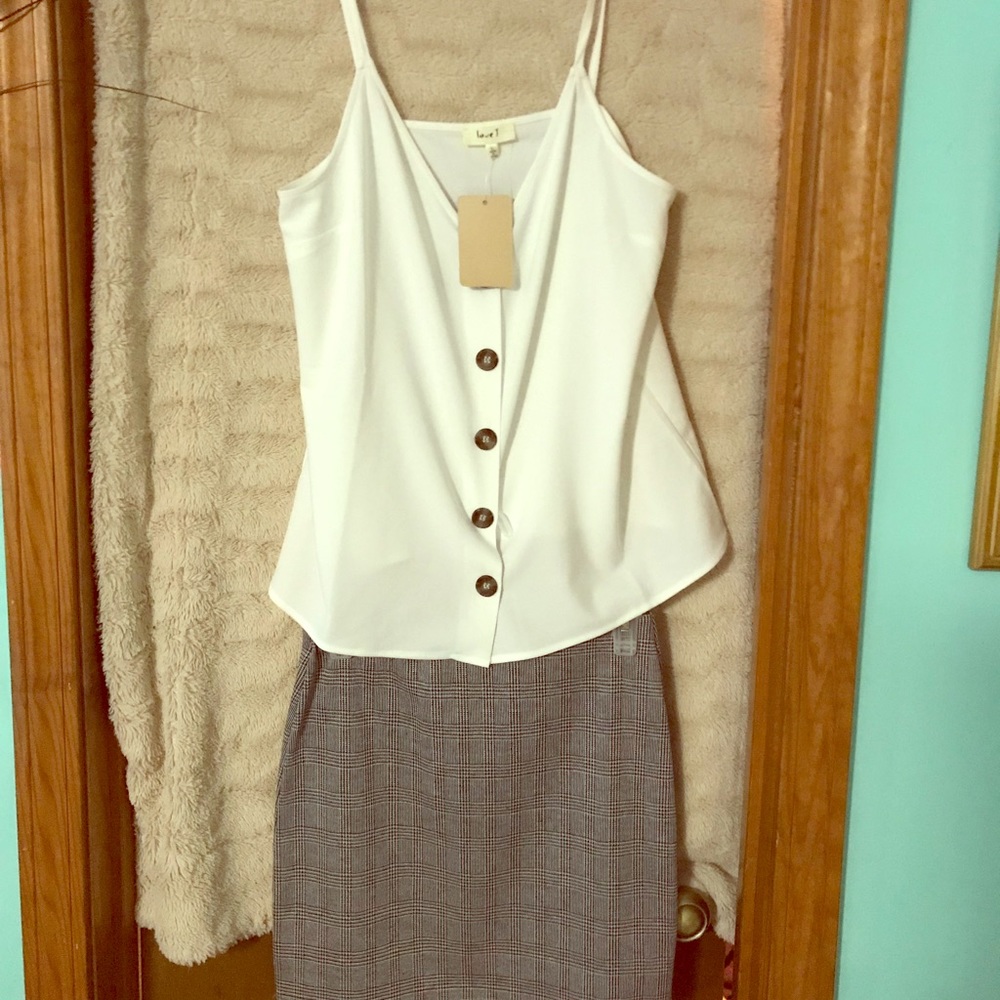 White button camisole shirt